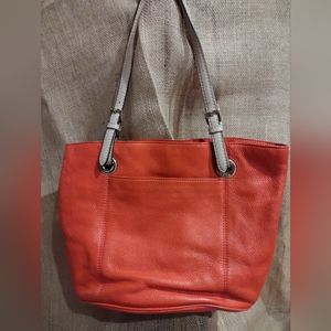 Michael Kors double strap Large orange leather shoulder bag